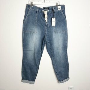 Judy Blue Women Size 18 W Blue High Rise Straight Jean Jogger Drawstring